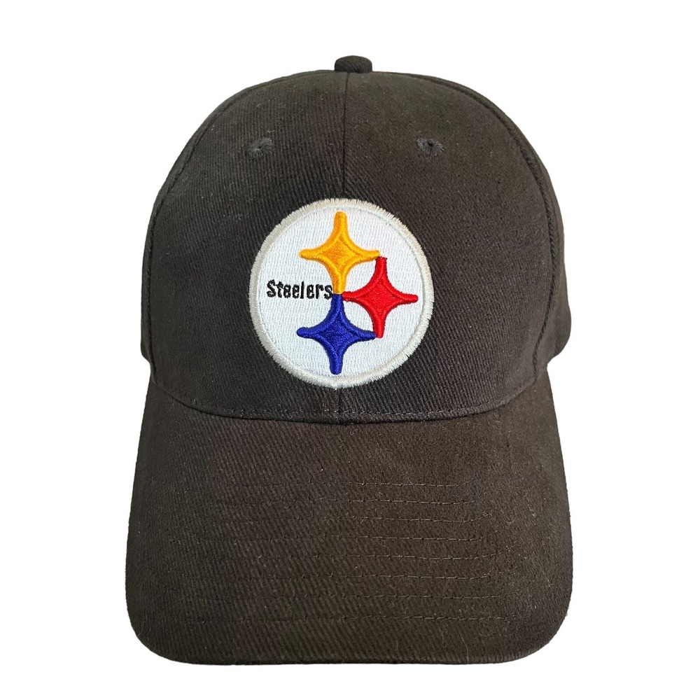 Pittsburgh Steelers Hat Cap Adult Black Football NFL Adjustable Hook and Loop